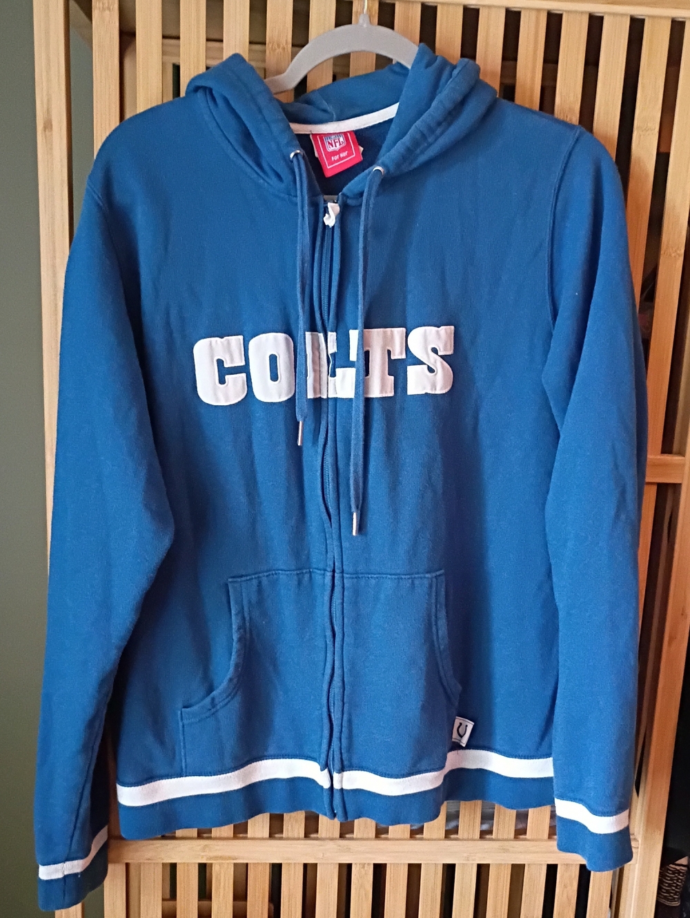 NFL Blue Colts Full-Zip Hoodie with White Lettering